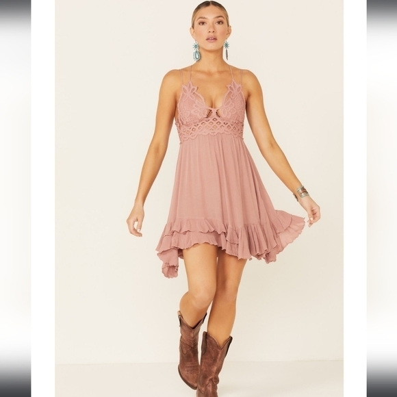 Free People Adella Slip Dress in  Ballet Rose• XS - Picture 2 of 13
